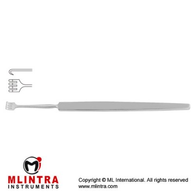 Knapp Fine Wound Retractor 4 Blunt Prongs Stainless Steel, 13.5 cm - 5 1/4"